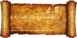 Lénárd Barnabás névjegykártya