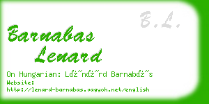 barnabas lenard business card